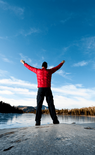 Man expressing joy and glory